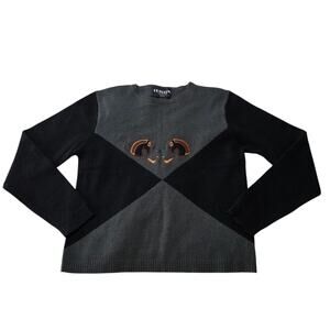 Vintage Kristen Lambswool Horse Sweater Women’s S Equestrian Argyle Knit